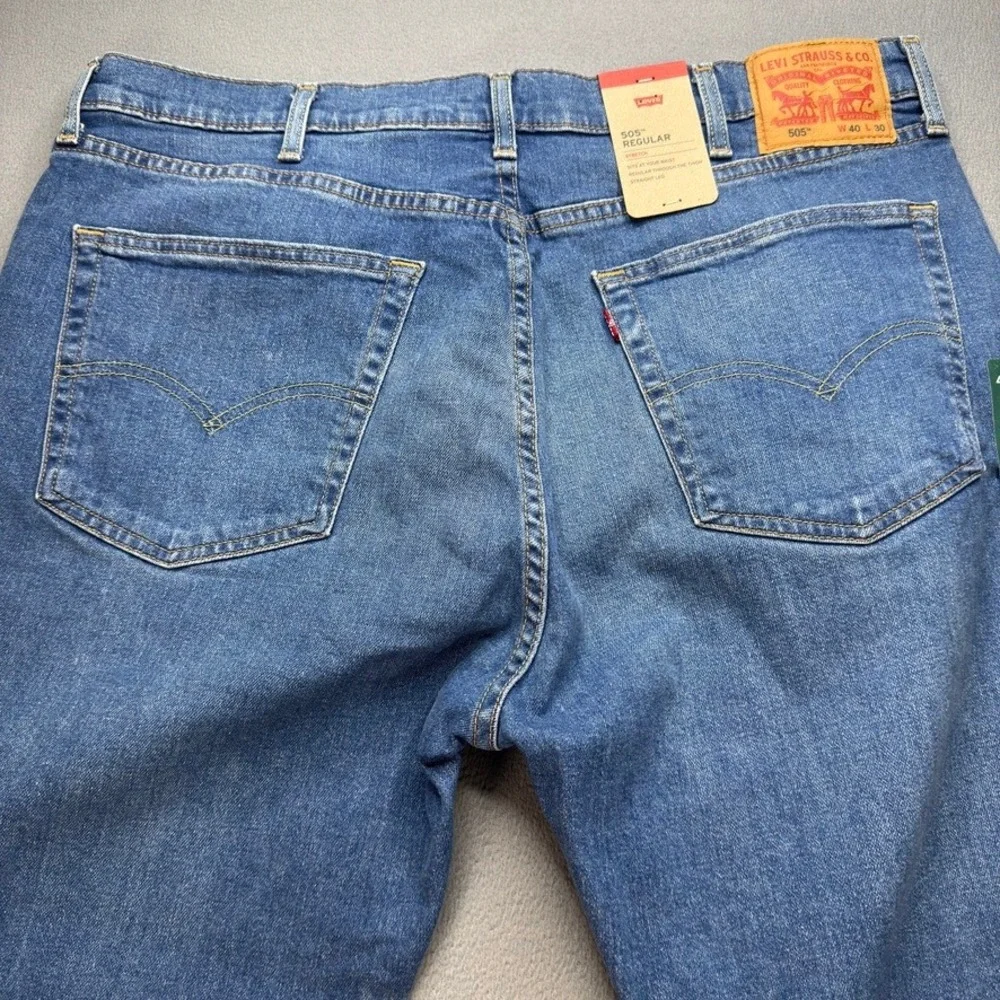 Levis 505 Regular Fit Straight Leg Jeans Men 40x30 (FIt 40x29) Blue Denim Casual